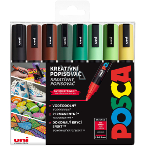 Posca Univerzální sada akrylátových popisovačů 1,8 - 2,5 mm Earth mix zemitých tónů 8 kusů PC-5M