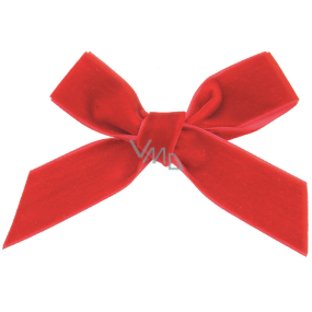 Mašle sametová červená 8 cm 12 kusů