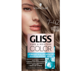 Schwarzkopf Gliss Color barva na vlasy 7-42 Přirozená béžová blond 2 x 60 ml