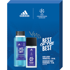Adidas UEFA Champions League Best of The Best parfémovaný deodorant sklo 75 ml + sprchový gel 250 ml, kosmetická sada pro muže