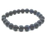 Safír náramek elastický přírodní kámen, kulička 8 mm / 16 - 17 cm, kámen moudrosti, pravdy a intuice