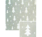 Nekupto Dárkový balicí papír vánoční 70 x 200 cm Stříbrný, bílé stromky