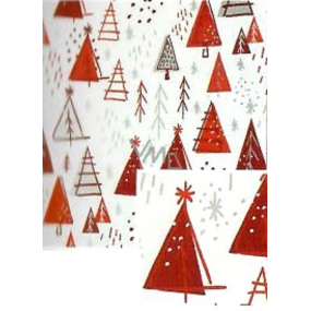 Nekupto Dárkový balicí papír vánoční 70 x 1000 cm Bílý, červené stromky