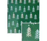 Nekupto Dárkový balicí papír vánoční 70 x 1000 cm Tmavě zelený, bílé a modré stromky