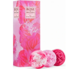 Rose of Bulgaria toaletní mýdlo ve tvaru růže 3 x 30 g, kosmetická sada pro ženy