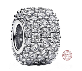 Charm Sterlingové stříbro 925 Třpitivé kouzlo s čirou zirkonií, pavé korálek na náramek symbol