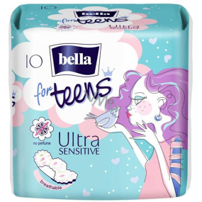 Bella For Teens Ultra Sensitive hygienické vložky s křidélky 10 kusů