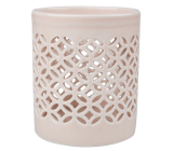 Svícen porcelánový starorůžový 9 x 10,5 cm