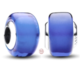 Charm Sterlingové stříbro 925 Modré Murano sklo, korálek na náramek symbol