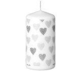 Emocio A Little More Love - srdce bílá svíčka válec 60 x 120 mm