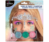Kidea Princezna barvy na obličej + štětec + kamínky, kreativní sada