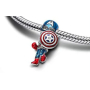 Charm Sterlingové stříbro 925 Marvel The Avengers Captain America, korálek na náramek, film
