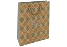 Nekupto Dárková kraftová taška 37 x 28 x 10 cm Grafický vzor