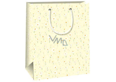 Ditipo Dárková papírová taška 18 x 10 x 22,7 cm Žlutá, bílé kvítečka