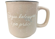 Albi Kameninový hrnek béžový Bezva kolegyně i po práci 400 ml
