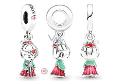 Charm Sterlingové stříbro 925 Korea Korejský přívěsek pro panenku Hanbok, přívěsek na náramek cestování