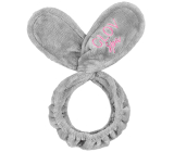 Artdeco Glov Bunny Ears grey plyšová odličovací čelenka šedá