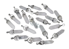 Křišťál Kyvadlo šestihran přívěsek přírodní kámen 41 x 13 mm, ručně vyřezávaný, kámen kamenů 1 kus