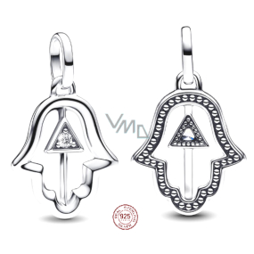 Charm Sterlingové stříbro 925 Mini medailon Ruka Fatimy, přívěsek na náramek symbol