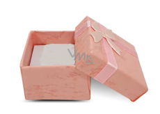 Dárková krabička s houbičkou na šperky s mašlí růžová 4 x 4 x 2,5 cm 1 kus