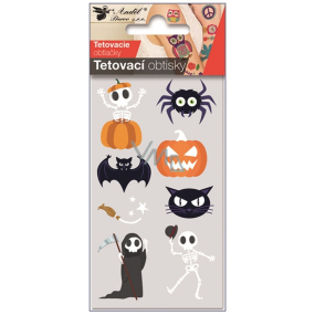 Tetovací obtisky Halloween kostlivec 6 x 10 cm