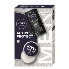 Nivea Men Active Protect zvláčňující krém 75 ml + Nivea Active Clean sprchový gel 250 ml, kosmetická sada pro muže