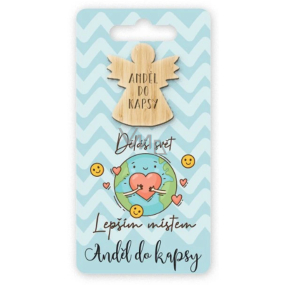 Nekupto Kapesní objetí Anděl Děláš svět lepším místem, objetí do kapsy 6 x 12 cm