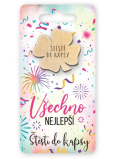 Nekupto Kapesní objetí Čtyřlístek Všechno nejlepší, štěstí do kapsy 6 x 12 cm