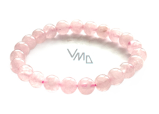Růženin náramek elastický přírodní kámen, kulička 8 mm / 16 - 17 cm, kámen lásky