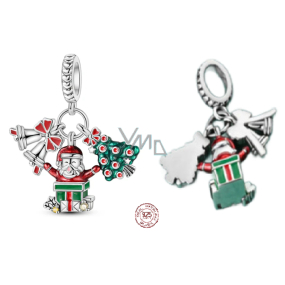 Charm Sterlingové stříbro 925 Vánoční 3v1 Zvonky, Santa, stromek, přívěsek na náramek Vánoce