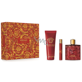 Versace Eros Flame parfémovaná voda 100 ml + sprchový gel 150 ml + parfémovaná voda 10 ml, dárková sada pro muže