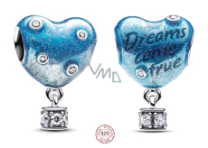 Charm Sterlingové stříbro 925 Horkovzdušný balon ve tvaru srdce, přívěsek na náramek láska