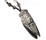 Křišťál cikáda přívěsek přírodní kámen, ručně vyřezávaný 53 x 18 x 13 mm, kámen kamenů