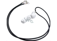 Magnezit / Howlit bílý Penis amulet pro plodnost, přívěsek přírodní kámen ručně broušený 3 cm