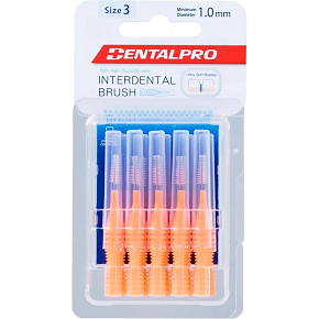 DentalPro mezizubní kartáček rovný 1,0 mm oranžový, 10 kusů DentalPro mezizubní kartáček rovný 1,0 mm oranžový, 10 kusů