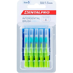 DentalPro mezizubní kartáček rovný 1,5 mm zelený, 10 kusů DentalPro mezizubní kartáček rovný 1,5 mm zelený, 10 kusů