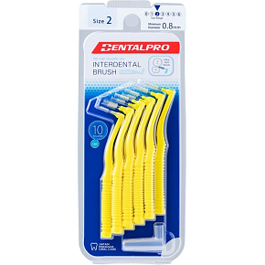 DentalPro mezizubní kartáček zahnutý 0,8 mm žlutý, 10 kusů DentalPro mezizubní kartáček zahnutý 0,8 mm žlutý, 10 kusů