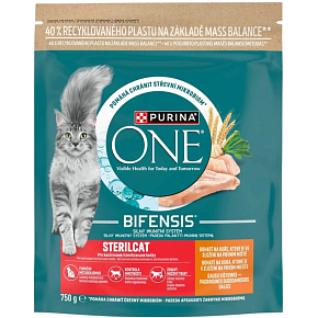 Purina ONE Bifensis Sterilised granule pro kočky s kuřetem a pšenicí, 750 g Purina ONE Bifensis Sterilised granule pro kočky s kuřetem a pšenicí, 750 g