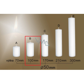 Lima Gastro hladká svíčka bílá válec 50 x 100 mm 1 kus