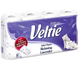 Veltie Relaxing Lavender parfémovaný toaletní papír s vůní levandule 3 vrstvý 150 útržků 8 kusů