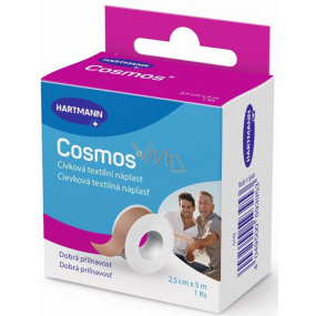 Cosmos Cívková náplast pevná textilní 2,5 cm x 5 m 1 kus