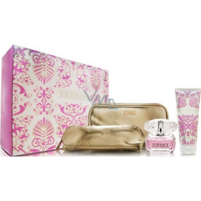 Versace Bright Crystal toaletní voda 90 ml + tělové mléko 100 ml + dárková taštička, dárková sada pro ženy