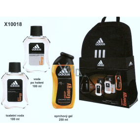 Adidas Deep Energy toaletní voda pro muže + voda po holení + sprchový gel + taška, kosmetická sada