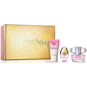 Versace Bright Crystal toaletní voda 50 ml + toaletní voda 10 ml + tělové mléko 50 ml, dárková sada pro ženy