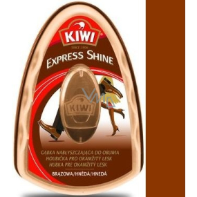Kiwi Express Shine Hnědá houbička na obuv 6 ml