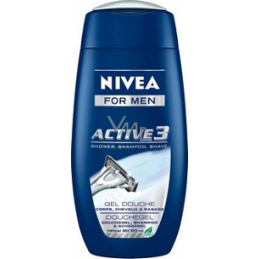 Nivea Men Active 3 sprchový šampon 250 ml + gel na holení kosmetická sada