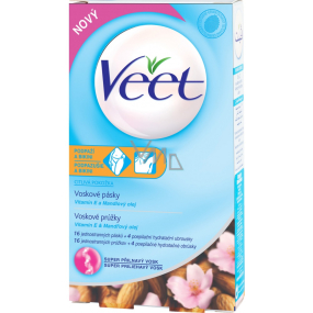 Veet Easy-Gel voskové pásky pro citlivou pokožku - bikiny a podpaží 16 kusů + Perfect Finish ubrousky pro závěrečnou péči 3 kusy