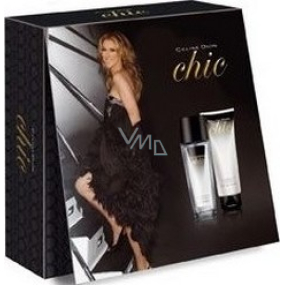 Celine Dion Chic parfémovaný deodorant sklo pro ženy 75 ml + tělové mléko 75 ml, kosmetická sada