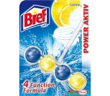 Bref Power Aktiv 4 Formula Lemon WC blok pro hygienickou čistotu a svěžest Vaší toalety, zbarvuje vodu 51 g