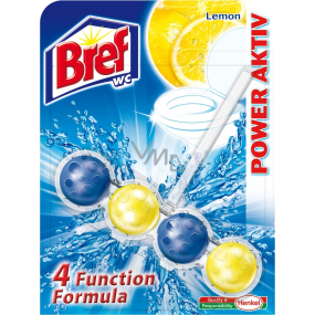 Bref Power Aktiv 4 Formula Lemon WC blok pro hygienickou čistotu a svěžest Vaší toalety, zbarvuje vodu 51 g